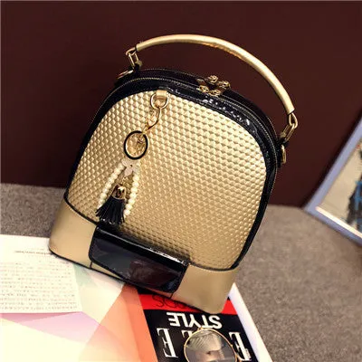 2016 Multifunctional Women Leather Backpack Tassel Women Double Shoulder Bags Backpacks For Teenage Girls Mochila Bolsa Feminina