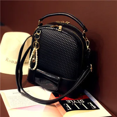 2016 Multifunctional Women Leather Backpack Tassel Women Double Shoulder Bags Backpacks For Teenage Girls Mochila Bolsa Feminina