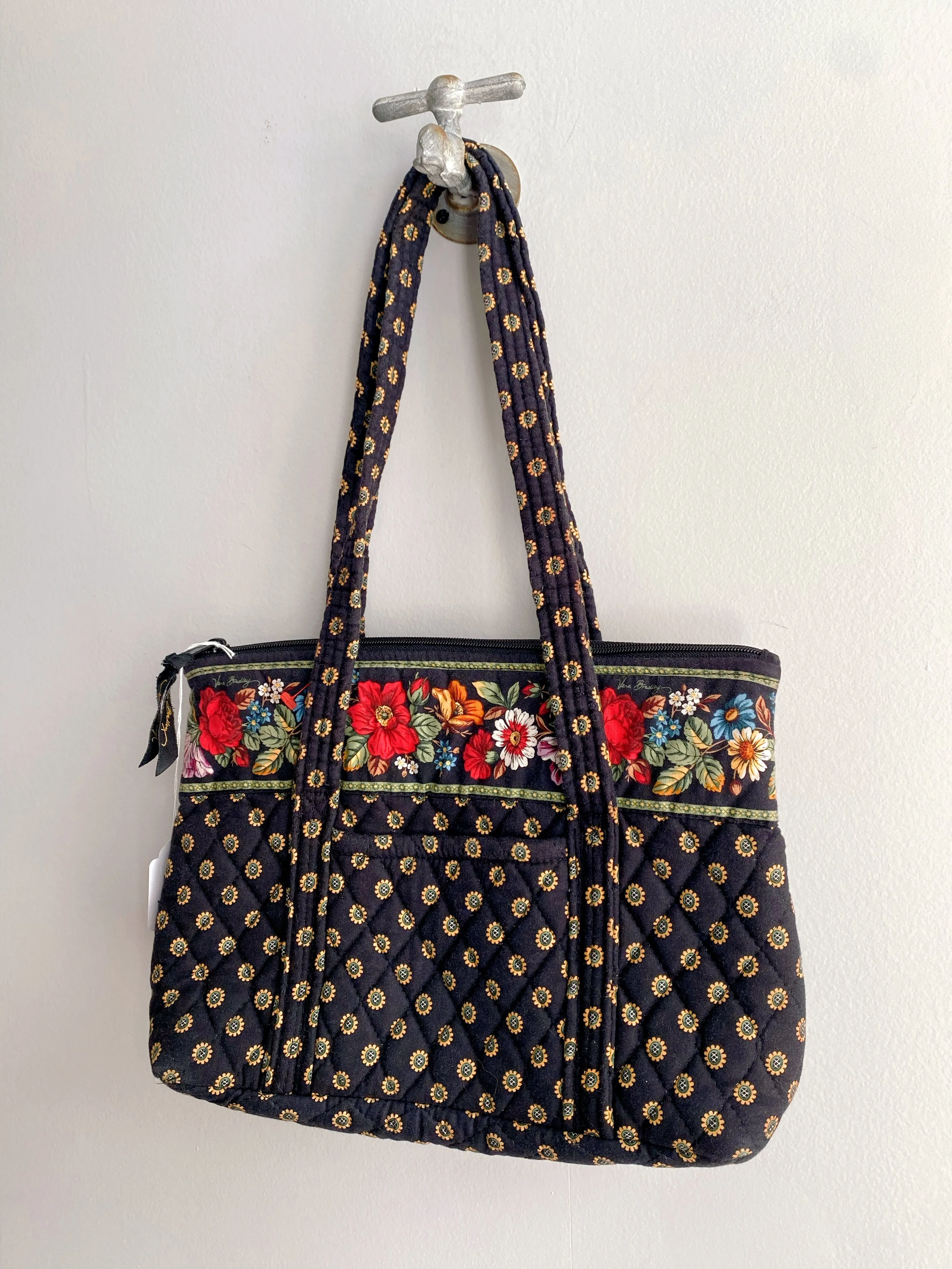 Black/Yellow Vera Bradley Square Shoulder Purse
