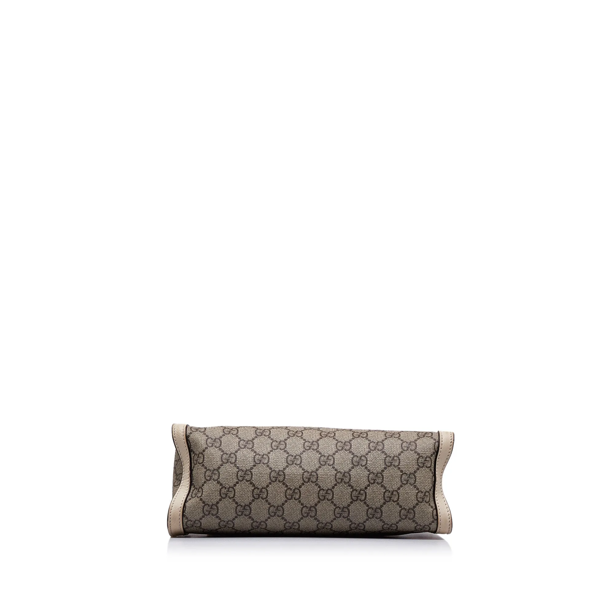 Brown Gucci Small GG Supreme Padlock Tote