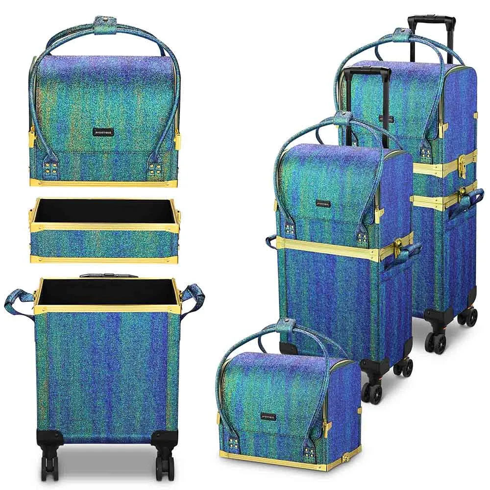Byootique MassLux Malachite Green 3in1 Rolling Makeup Case