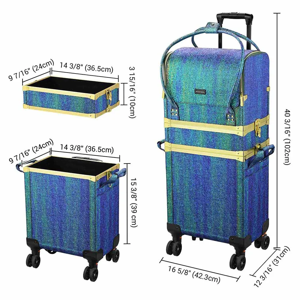 Byootique MassLux Malachite Green 3in1 Rolling Makeup Case