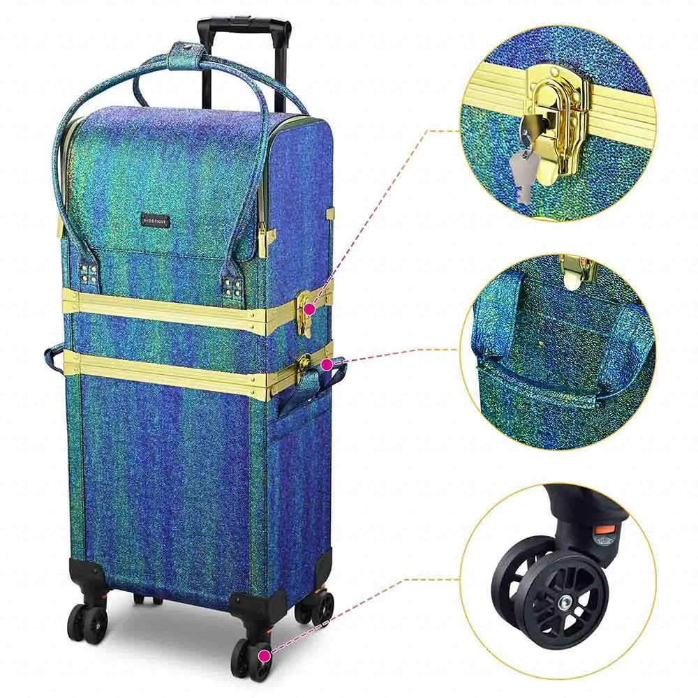 Byootique MassLux Malachite Green 3in1 Rolling Makeup Case