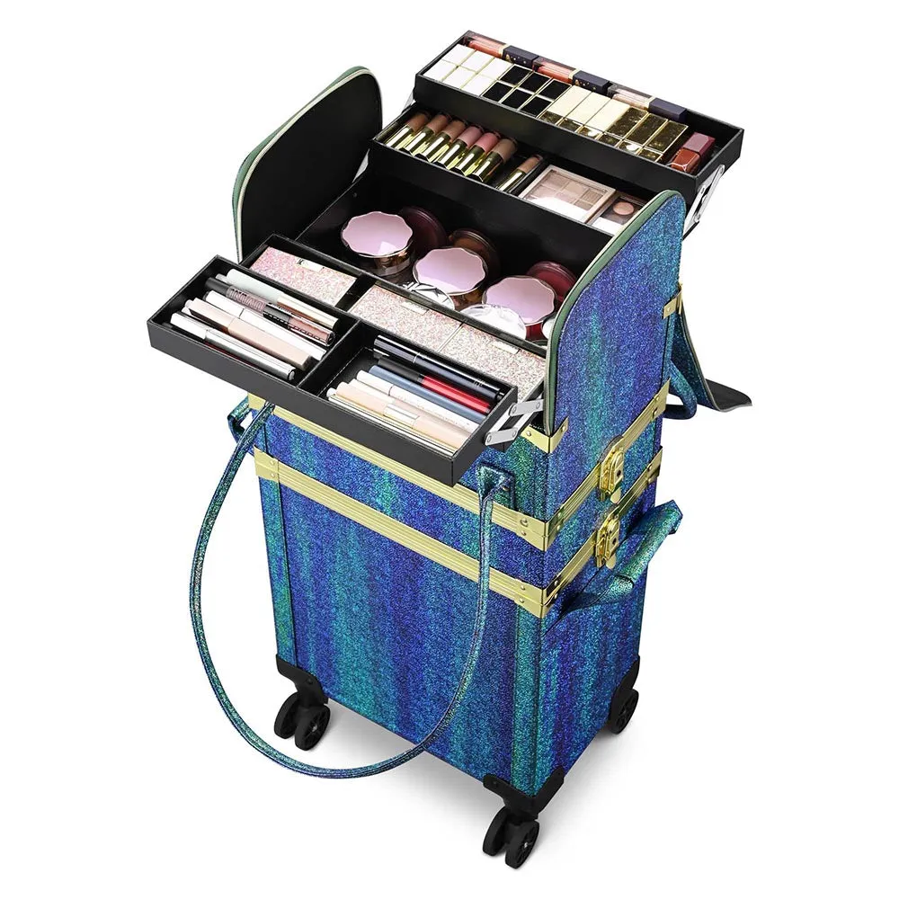 Byootique MassLux Malachite Green 3in1 Rolling Makeup Case