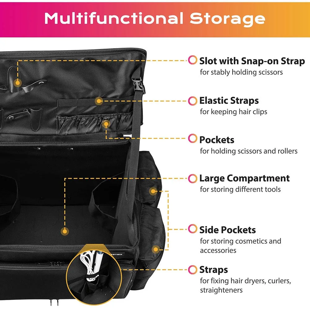 Byootique Portable HairStylist Travel Case with Wheels