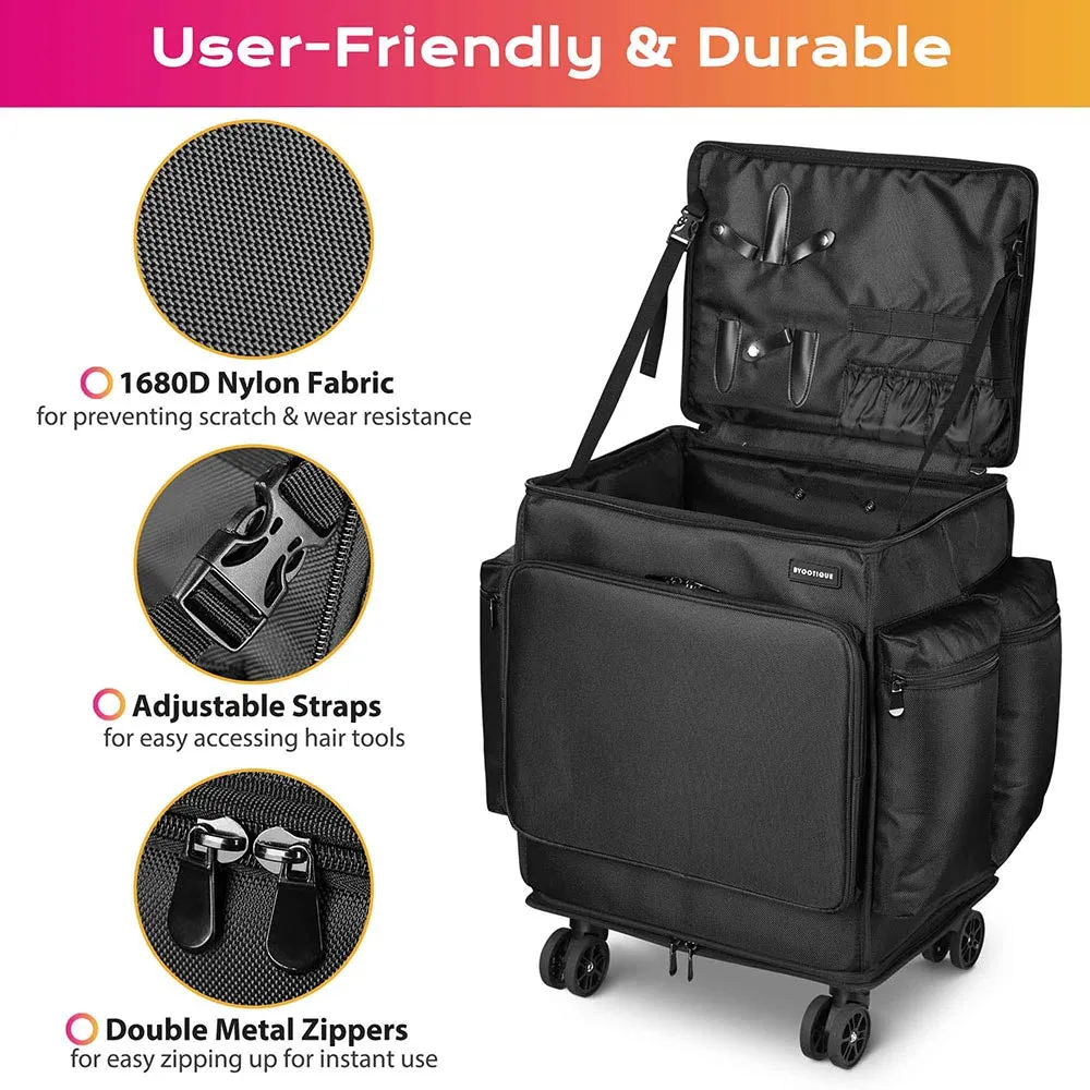 Byootique Portable HairStylist Travel Case with Wheels