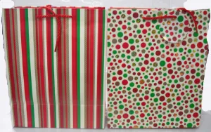 Christmas Gift Bags Large Spots & Stripes