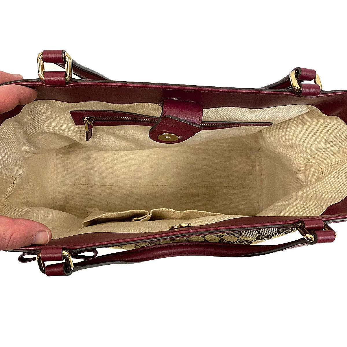 Gucci GG Mayfair Tote Beige/Cherry