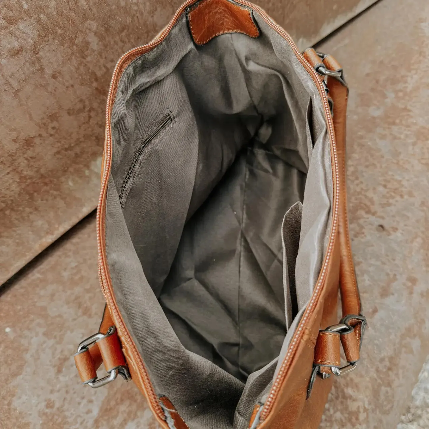 Leather Buckle Purse Tote