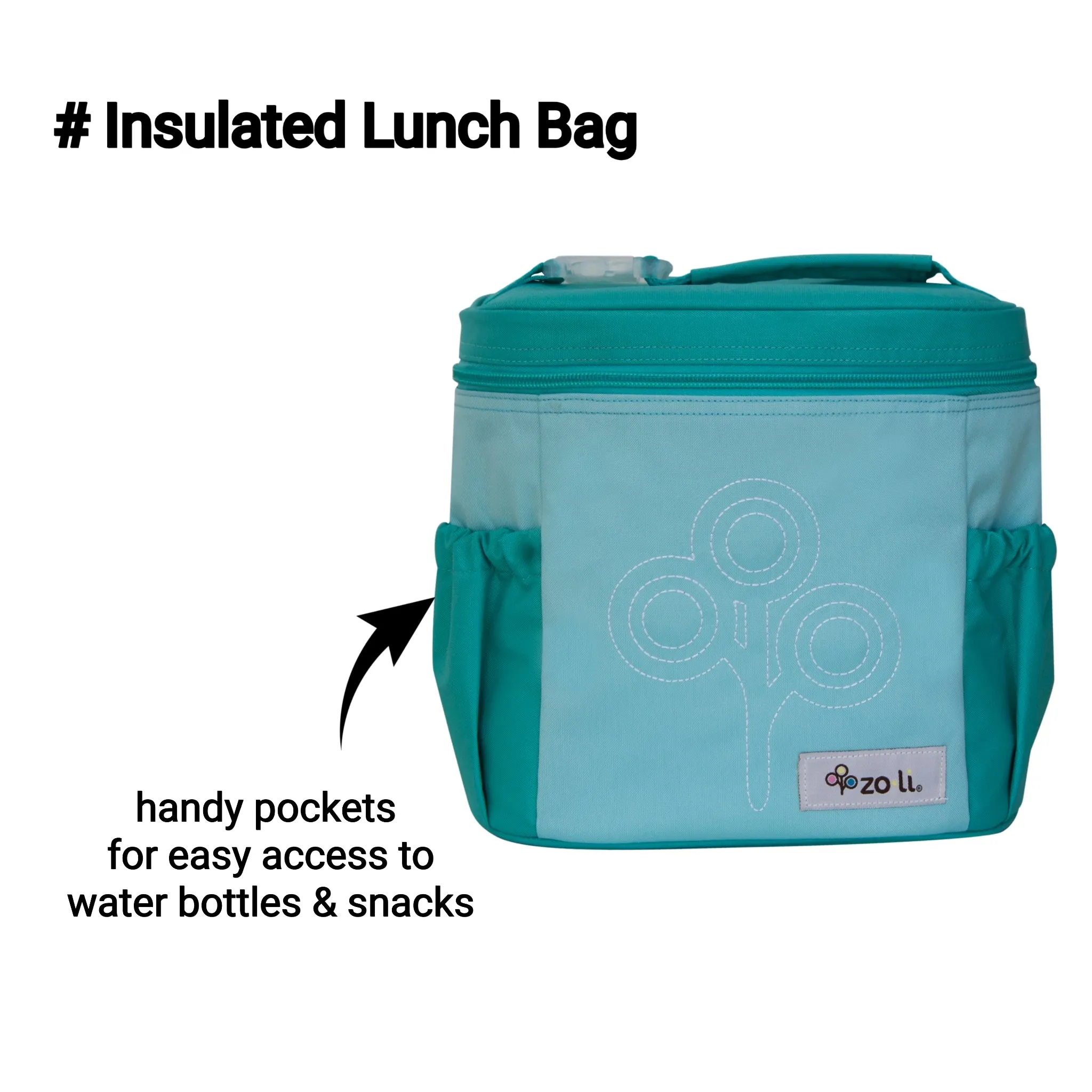 NOM NOM Insulated Lunch Bag-Mint