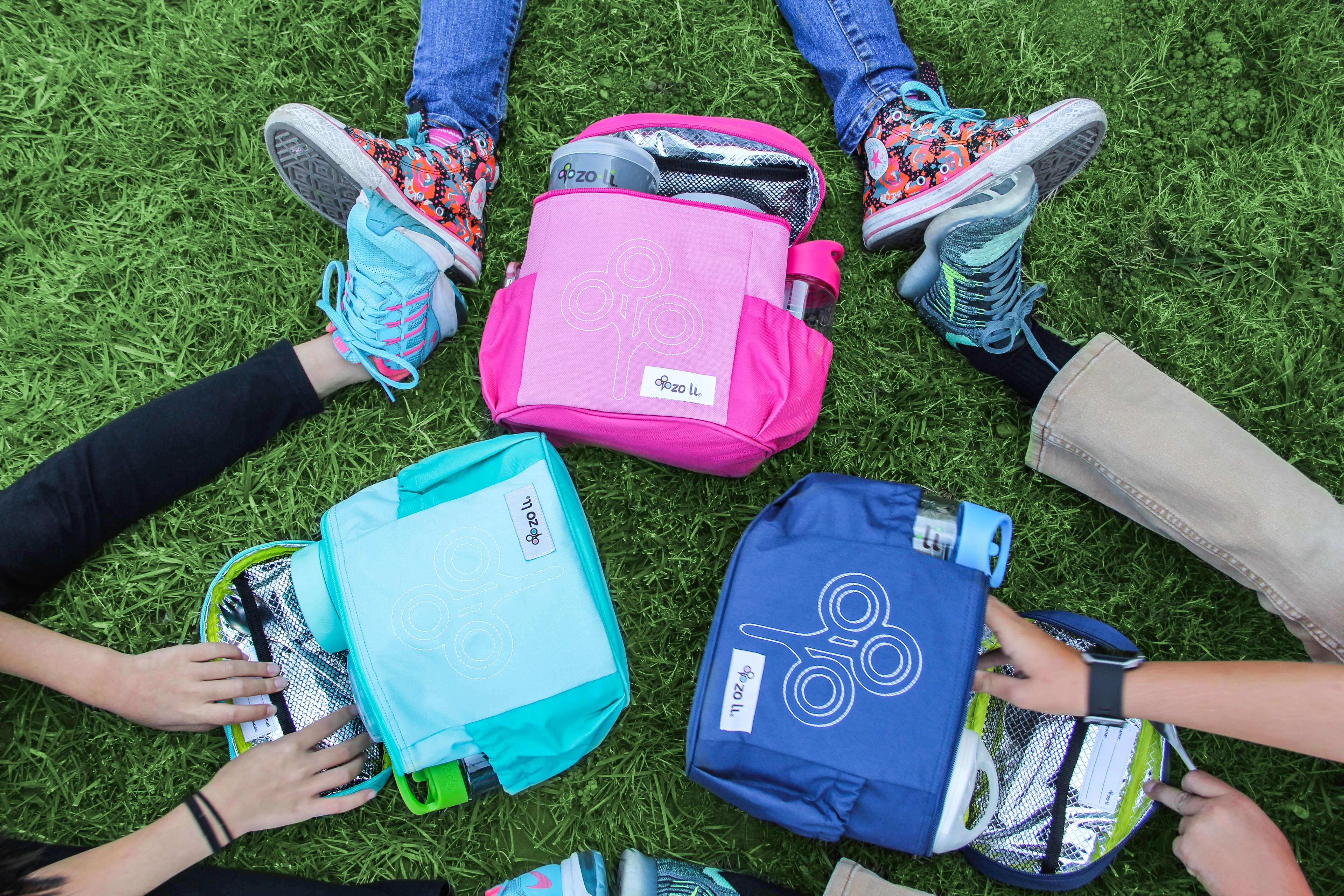 NOM NOM Insulated Lunch Bag- Pink