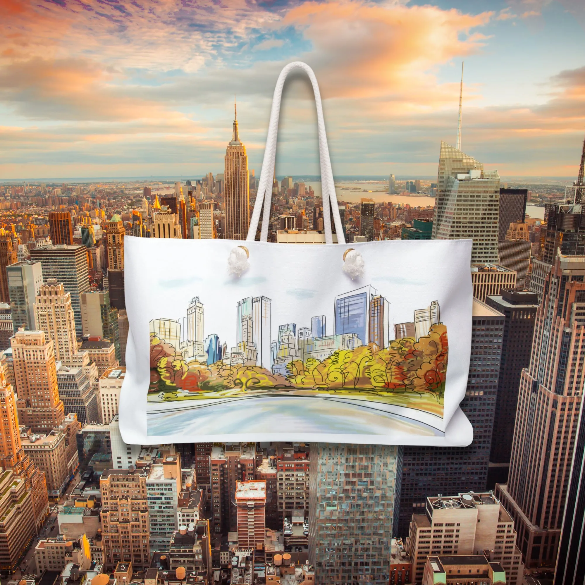 NY Painting Beach Bag
