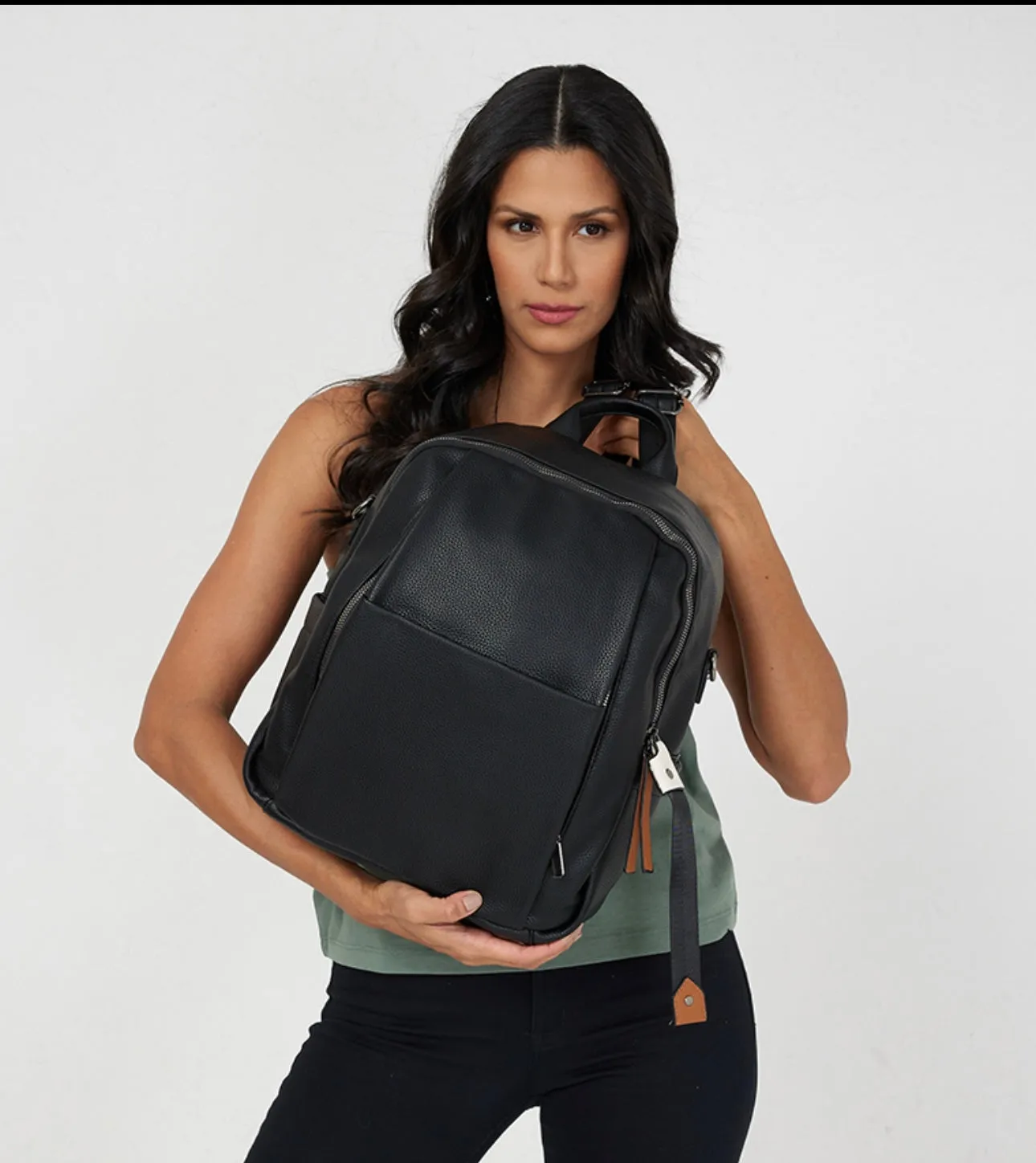 Textured Zipper Backpack