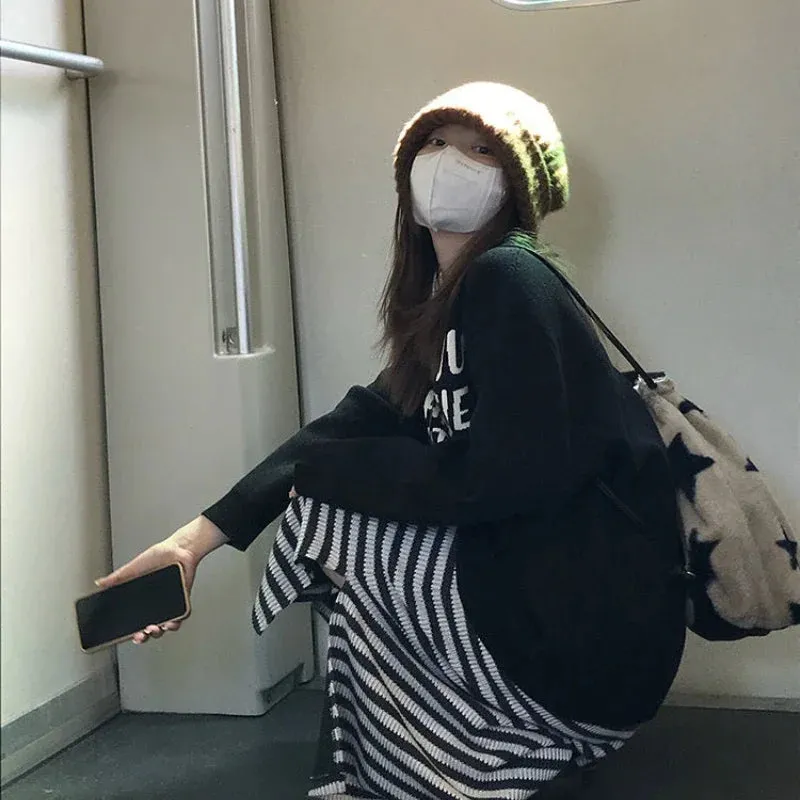 UAKISS  -  2024 Japanese Sweet Fluffy Star Backpacks Kawaii Casual Streetwear Bags for Women Trendy Y2k Drawstring Fashion Shoulder  Female