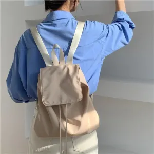 UAKISS  -  High-capacity Nylon Backpacks for Women Simple Solid Casual School Bag Chic Drawstring Rucksack Portability Bolsa Сумка